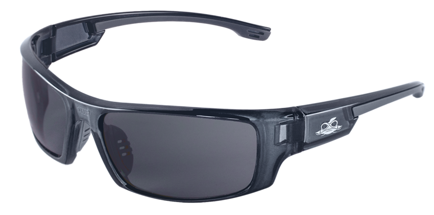 Dorado® Dark Smoke Anti-Fog Lens, Crystal Black Frame Safety Glasses