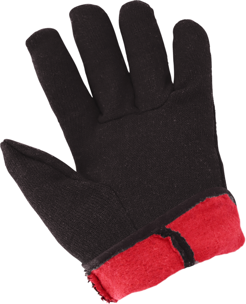 Red Fleece-Lined Jersey Chore Gloves