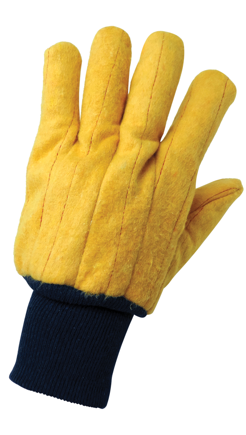 Two-Ply Quilted Cotton Yellow Chore Gloves