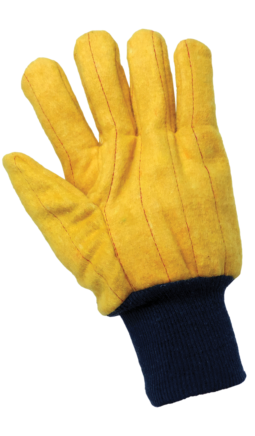 Two-Ply Quilted Cotton Yellow Chore Gloves