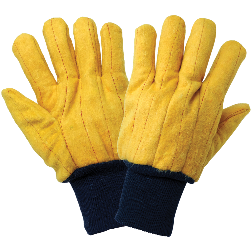 Two-Ply Quilted Cotton Yellow Chore Gloves