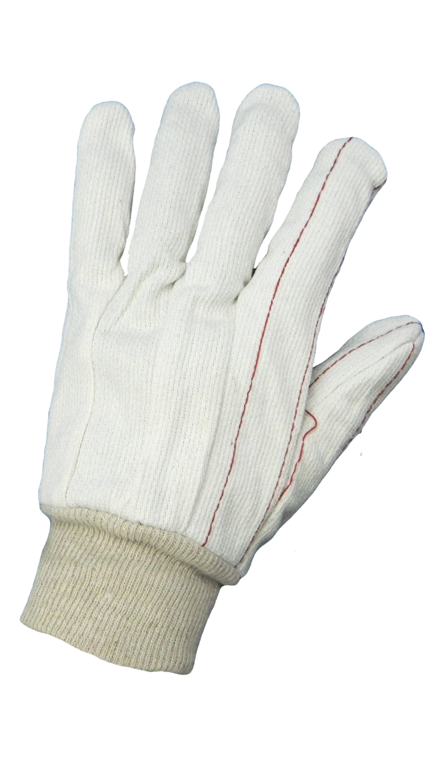 Bleached White Cotton Corded Gloves