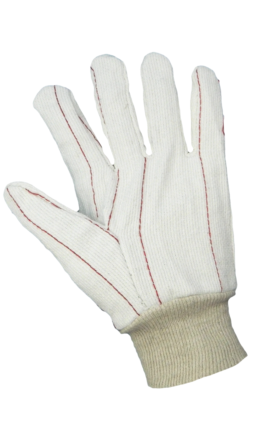 Bleached White Cotton Corded Gloves