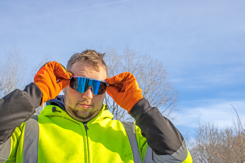 High-Visibility Orange Corded Cotton/Polyester Gloves with Impact Protection