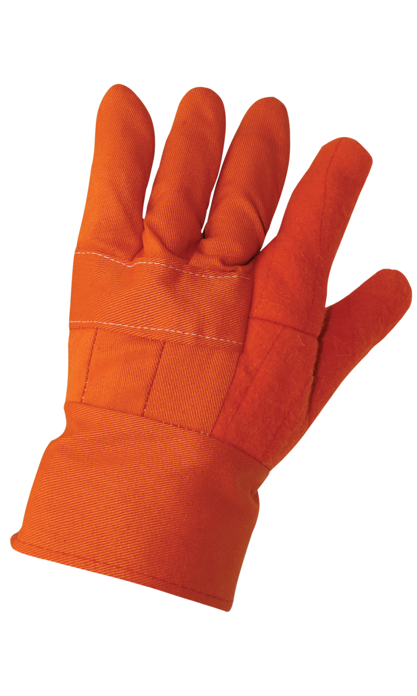 High-Visibility Orange Two-Layer Cotton Hot Mill Gloves - LIMITED STOCK