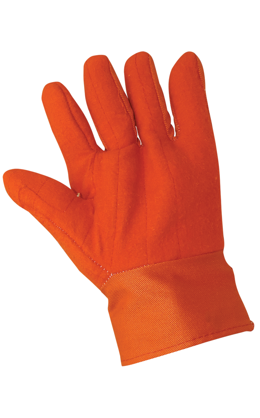 High-Visibility Orange Two-Layer Cotton Hot Mill Gloves - LIMITED STOCK