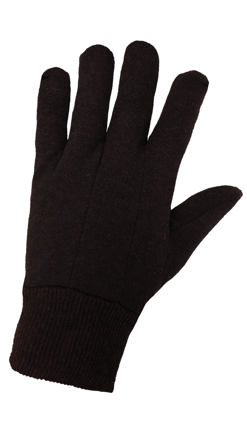 Dark Brown Clute Cut Cotton Jersey Gloves