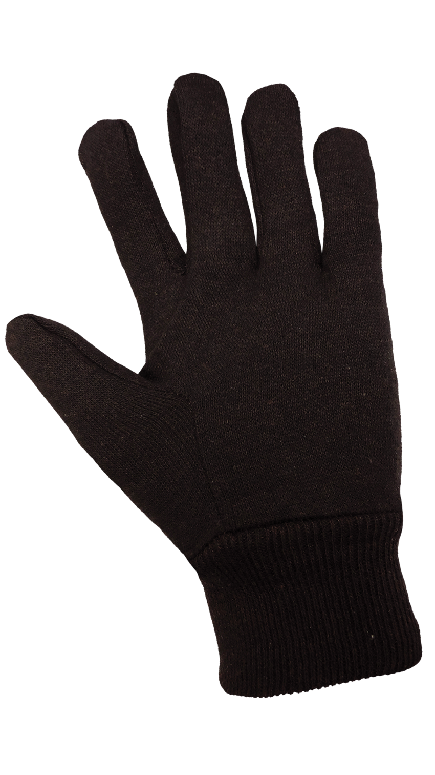 Dark Brown Clute Cut Cotton Jersey Gloves