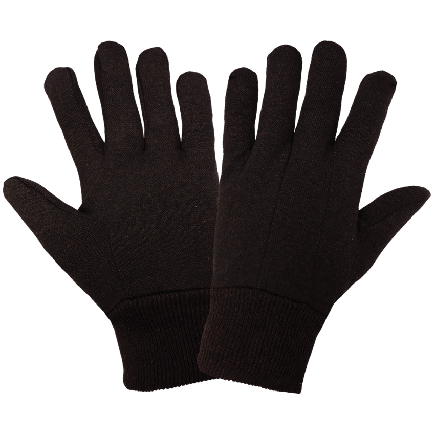 Dark Brown Clute Cut Cotton Jersey Gloves