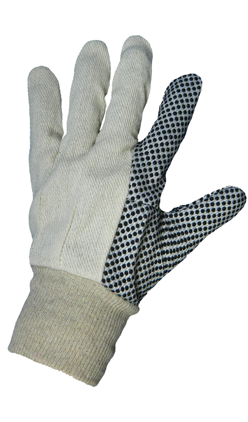 Cotton/Polyester Canvas PVC Dotted Gloves