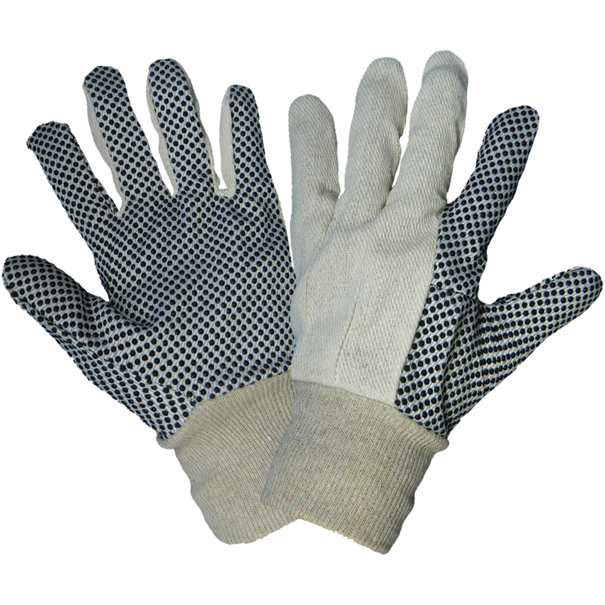 Cotton/Polyester Canvas PVC Dotted Gloves