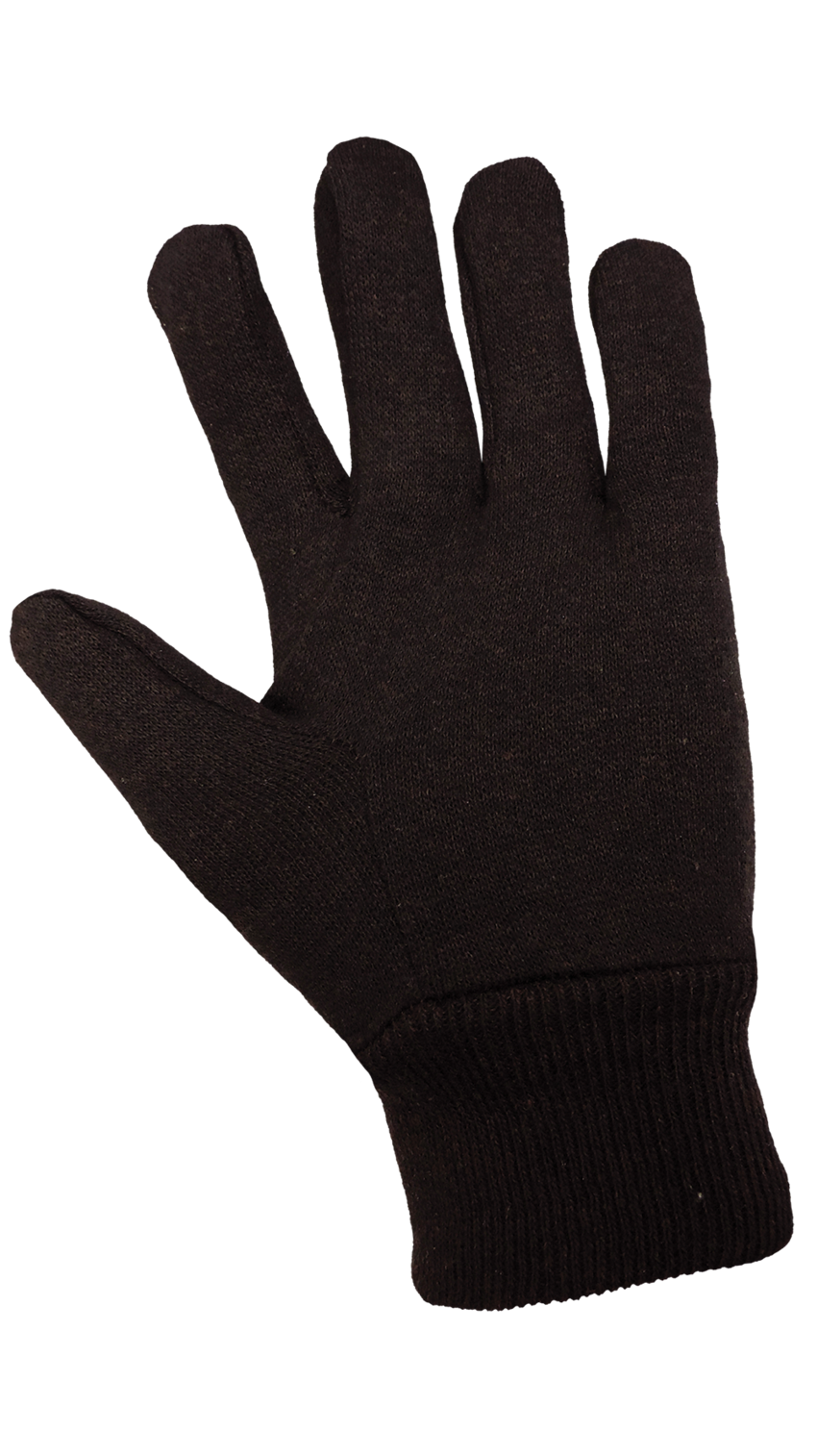 Dark Brown Clute Cut Jersey Gloves