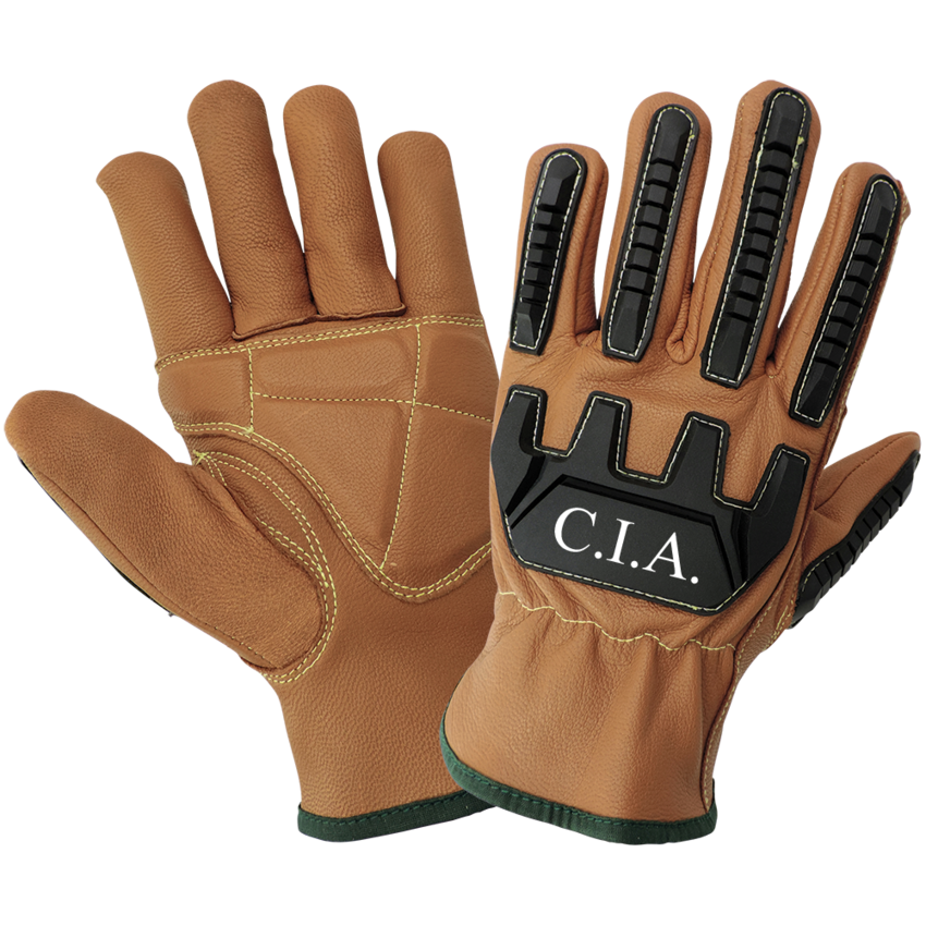 Impact, Oil and Water Resistant Double Palmed Goatskin Leather Gloves - LIMITED STOCK