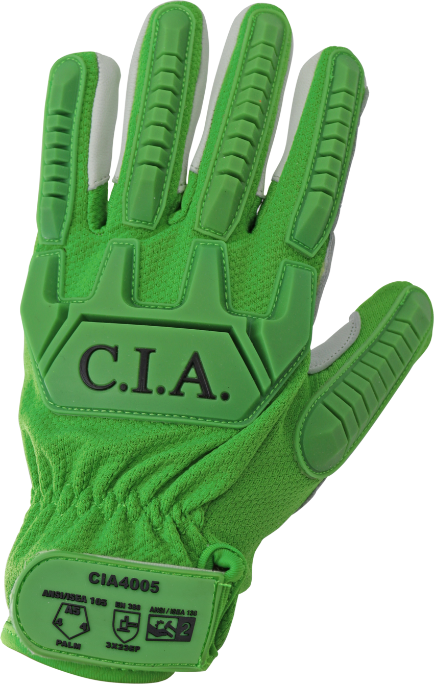 Cut and Impact Resistant Mechanics Style Gloves with a Premium Leather Palm