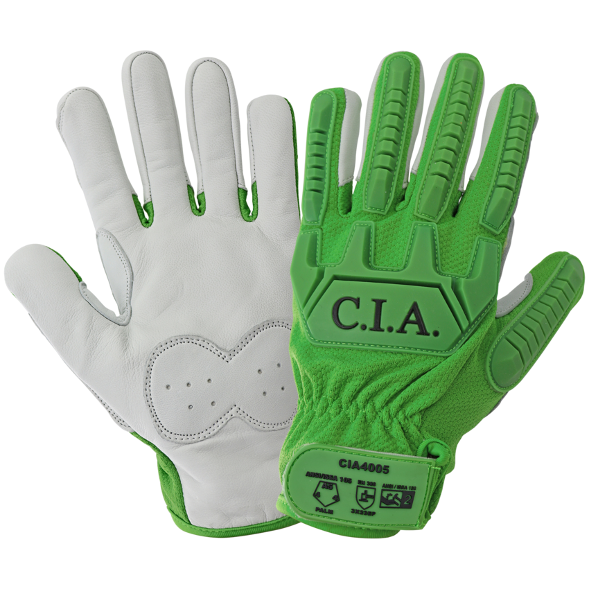 Cut and Impact Resistant Mechanics Style Gloves with a Premium Leather Palm