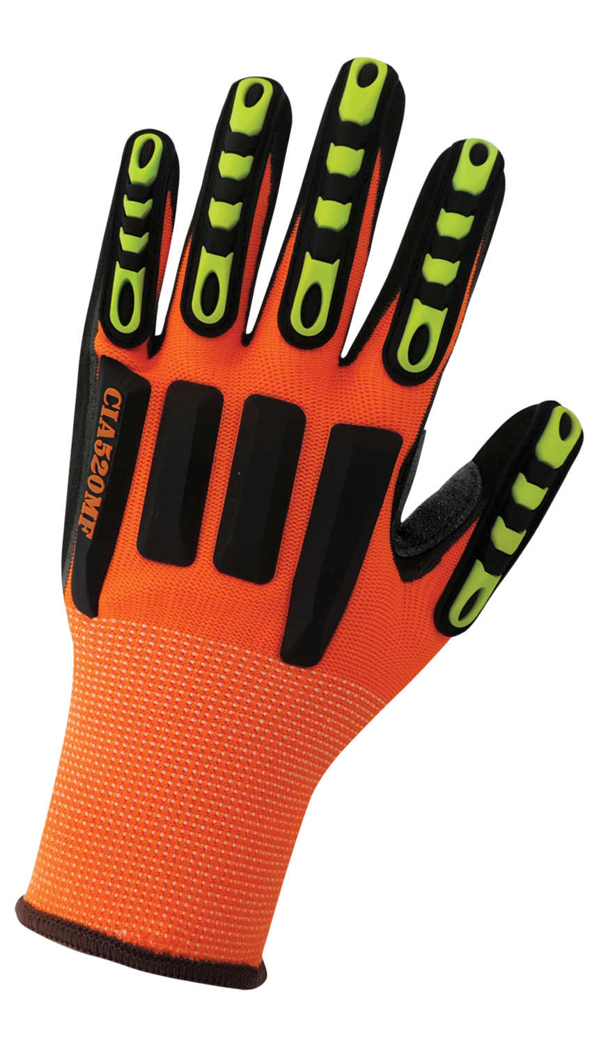 Vise Gripster® C.I.A. High-Visibility Double Mach Finish Nitrile Coated Gloves with Cut, Abrasion, Puncture, and Impact Protection