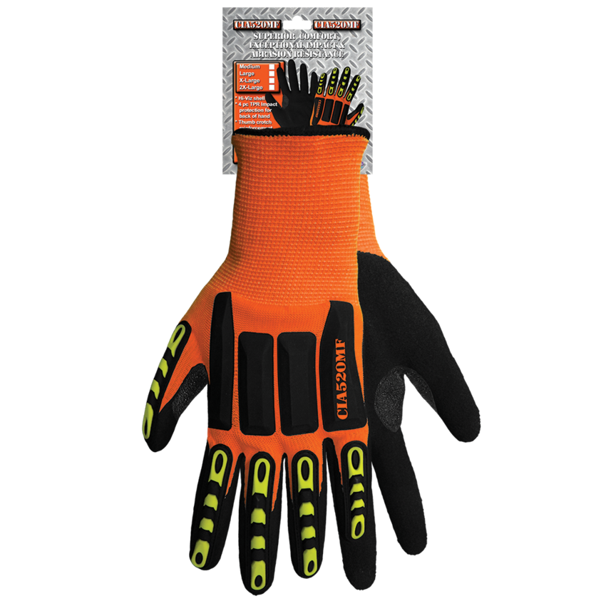 Vise Gripster® C.I.A. High-Visibility Double Mach Finish Nitrile Coated Gloves with Cut, Abrasion, Puncture, and Impact Protection