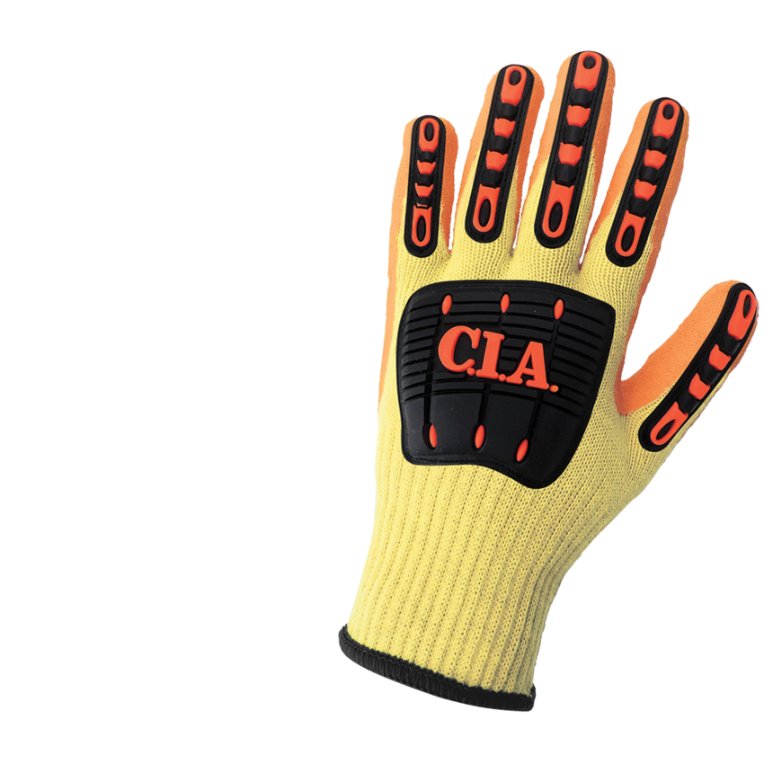 Vise Gripster® C.I.A. Cut, Abrasion, Puncture, and Impact Resistant Rubber-Coated Palm High-Visibility Gloves