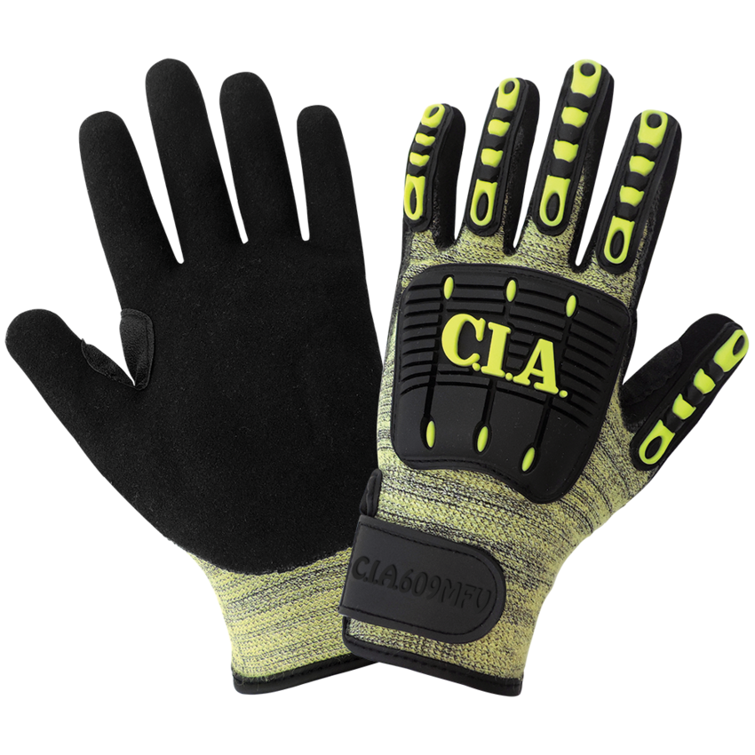 Vise Gripster® C.I.A. Cut, Impact, Abrasion, and Puncture Resistant Nitrile Coated Gloves with Hook-and-Loop Knit Wrist - LIMITED STOCK