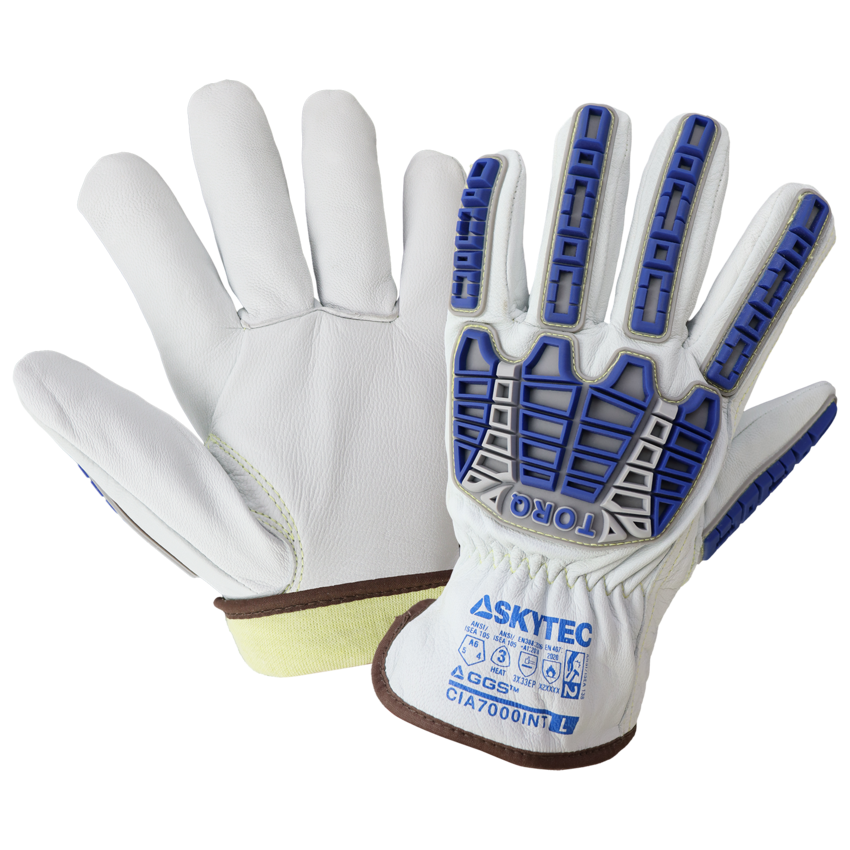 Cut and Impact Resistant Goatskin Leather Insulated Drivers Gloves with Heat Resistant Aralene&reg; Liner