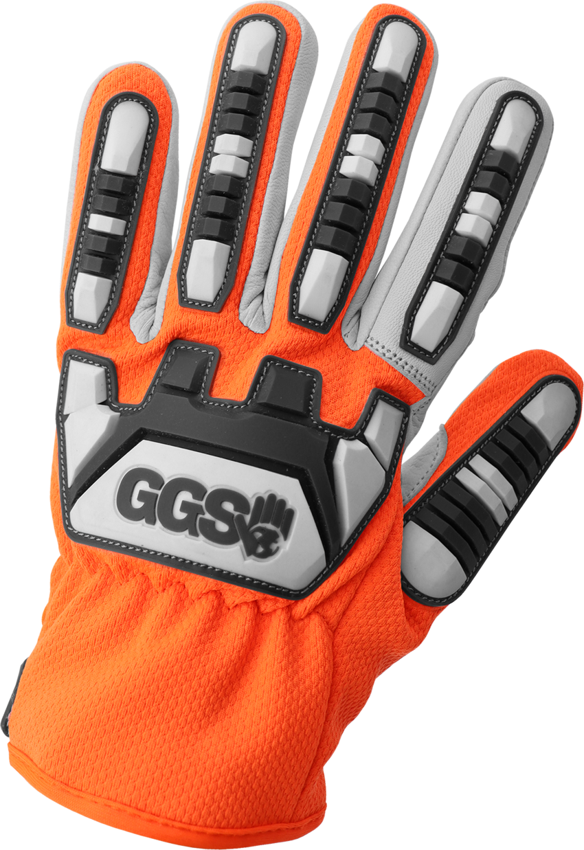 High-Visibility Cut and Impact Resistant Mechanics Style Tuffalene&reg; Gloves with Goatskin Palm