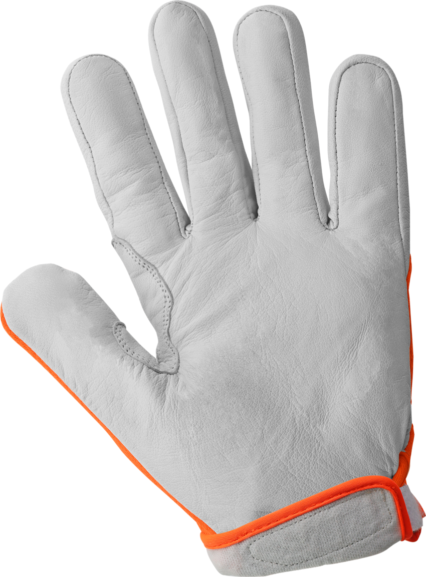 High-Visibility Cut and Impact Resistant Mechanics Style Tuffalene&reg; Gloves with Goatskin Palm