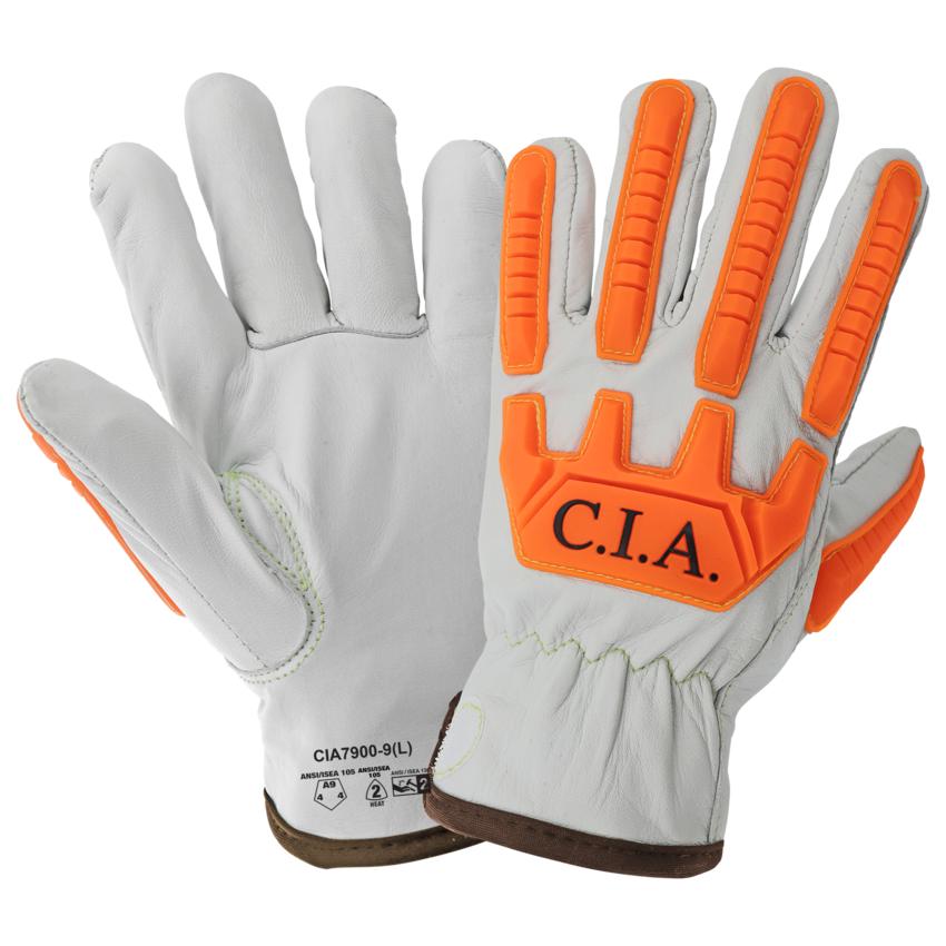 High-Visibility Cut, Impact, Oil, and Water-Resistant Premium Leather Drivers Gloves