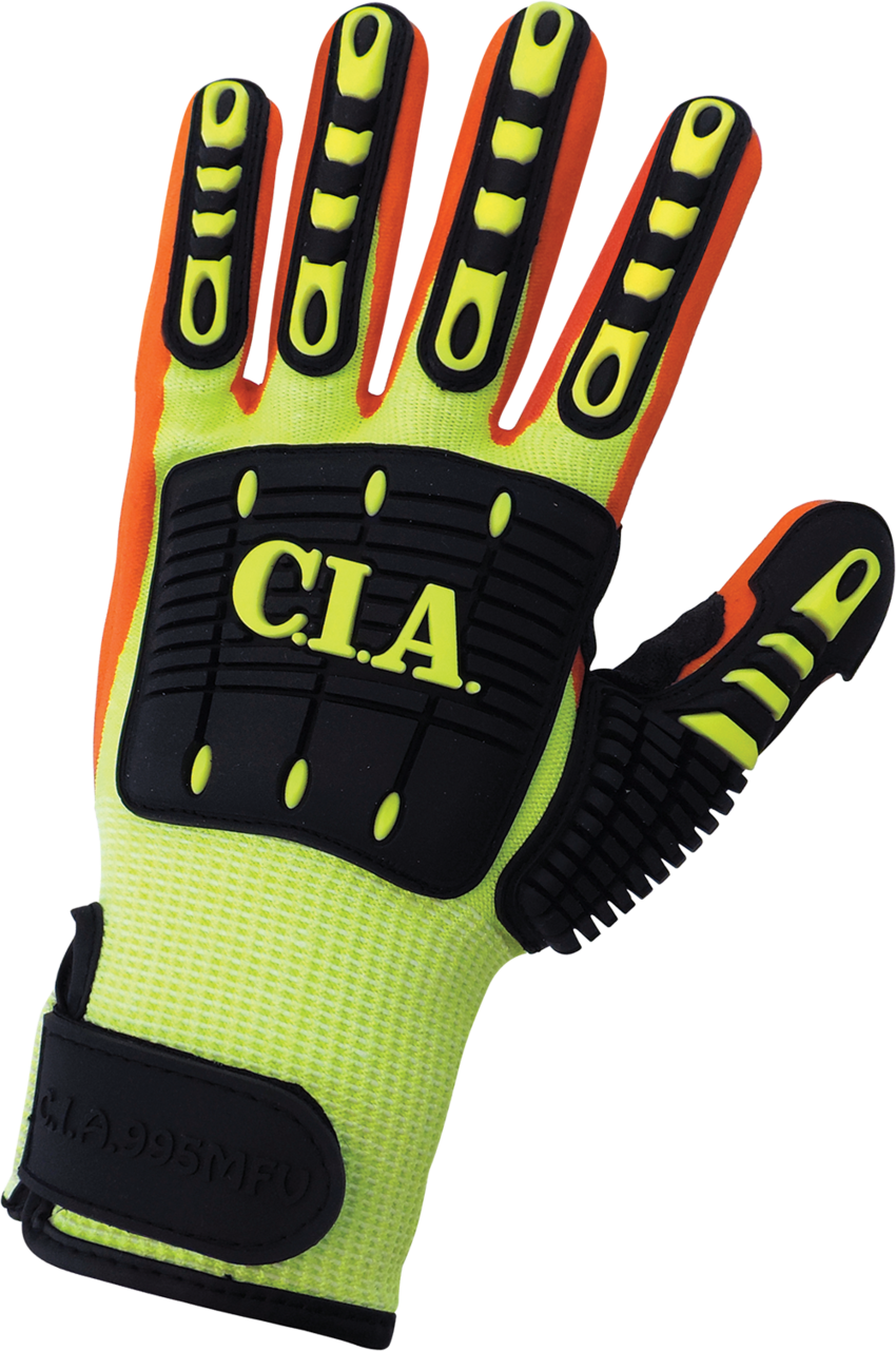 Vise Gripster® C.I.A. Cut, Abrasion, Puncture, and Impact Resistant Mach Finish Nitrile-Coated Palm High-Visibility Gloves