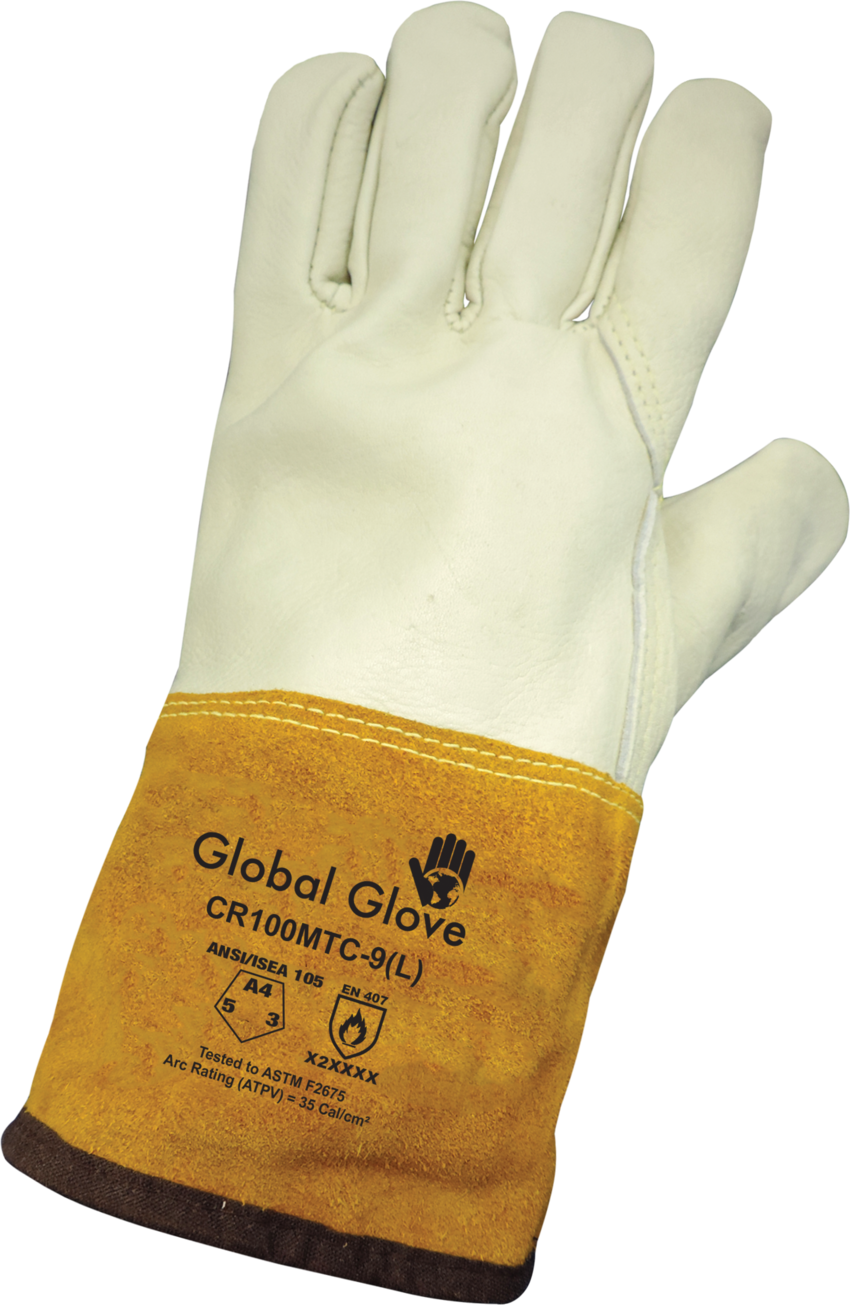 Premium Cowhide Grain Full Leather Mig/Tig Welding Cut, Abrasion, and Puncture Resistant Gloves