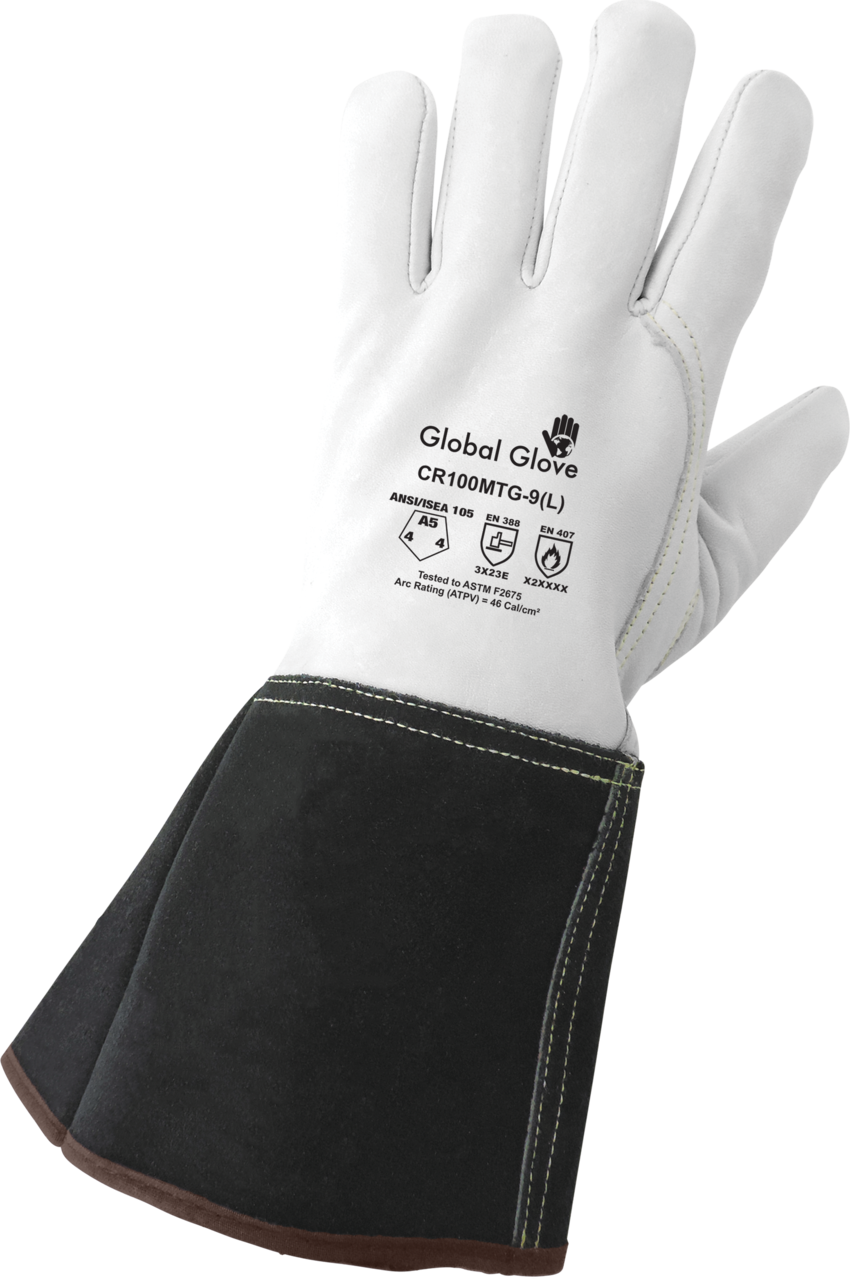 Cut and Flame Resistant Premium Grain Goatskin Mig/Tig Welding Gloves