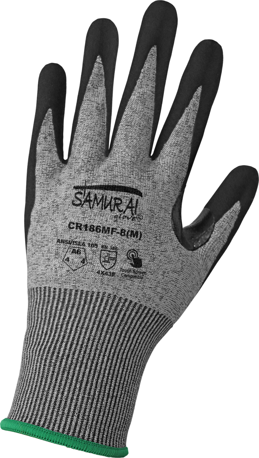 Samurai Glove&reg; Cut Resistant FDA Compliant Nitrile-Coated Tuffalene&reg; Gloves with Touchscreen Fingers