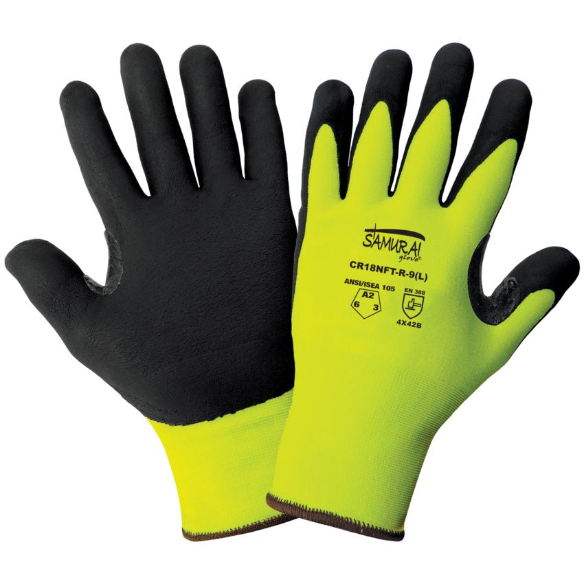 Samurai Glove® High-Visibility Cut, Abrasion, and Puncture Resistant Tuffalene® UHMWPE Gloves with Reinforced Thumb Crotch