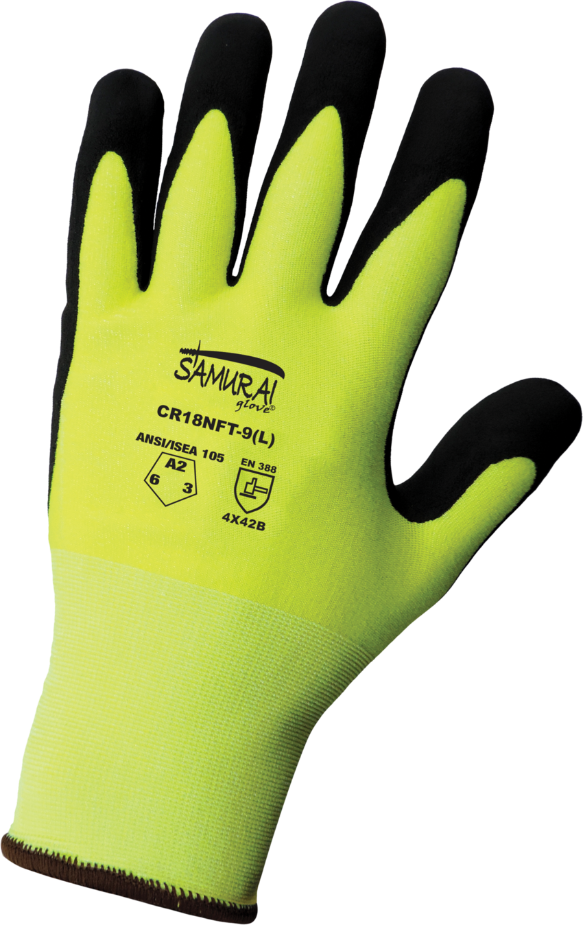 Samurai Glove® High-Visibility Cut, Abrasion, and Puncture Resistant Tuffalene® UHMWPE Anti-Static/Electrostatic Gloves