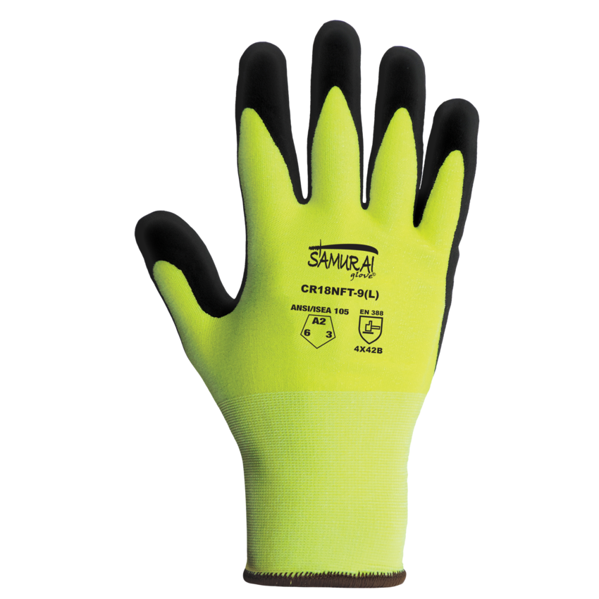 Samurai Glove® High-Visibility Cut, Abrasion, and Puncture Resistant Tuffalene® UHMWPE Anti-Static/Electrostatic Gloves