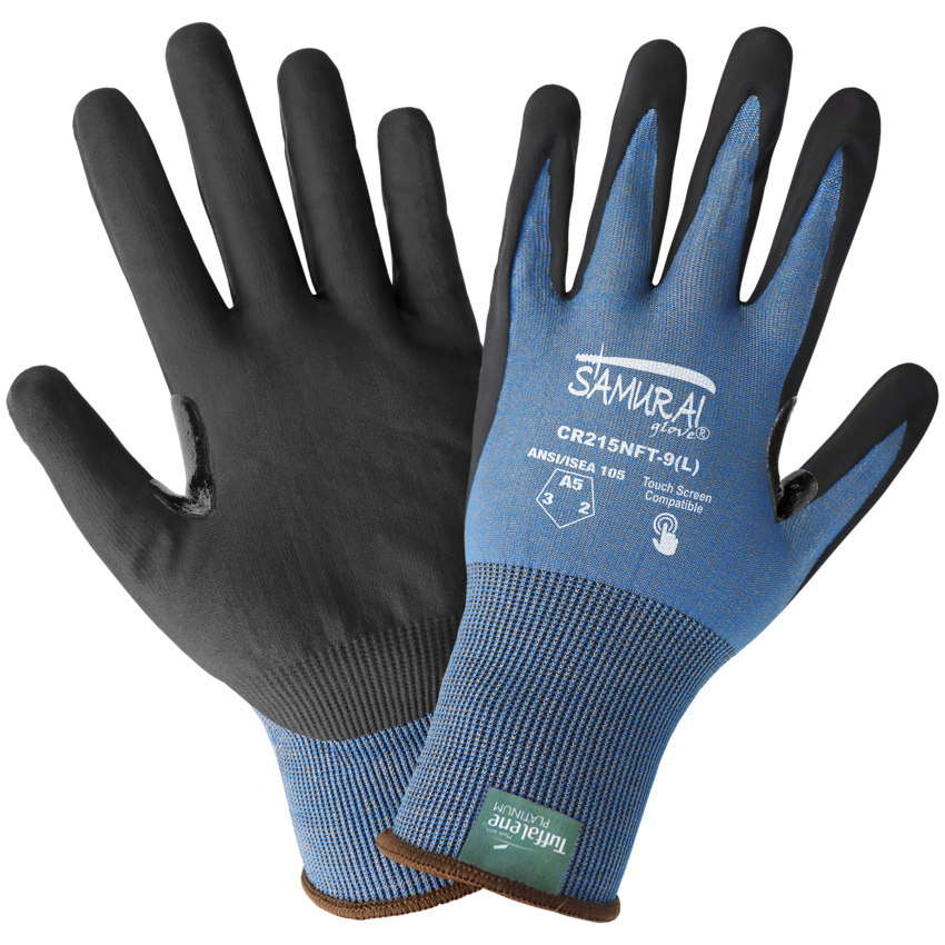 Samurai Glove&reg; Cut Resistant 21-Gauge Tuffalene&reg; Platinum Reinforced Gloves with Touchscreen Fingers