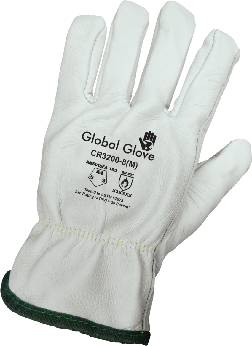 Cut, Abrasion, Puncture, and Heat Resistant Leather Drivers Style Gloves