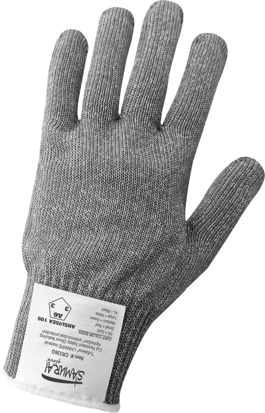 Samurai Glove® Antimicrobial-Treated Cut, Abrasion, and Puncture Resistant Uncoated Gloves