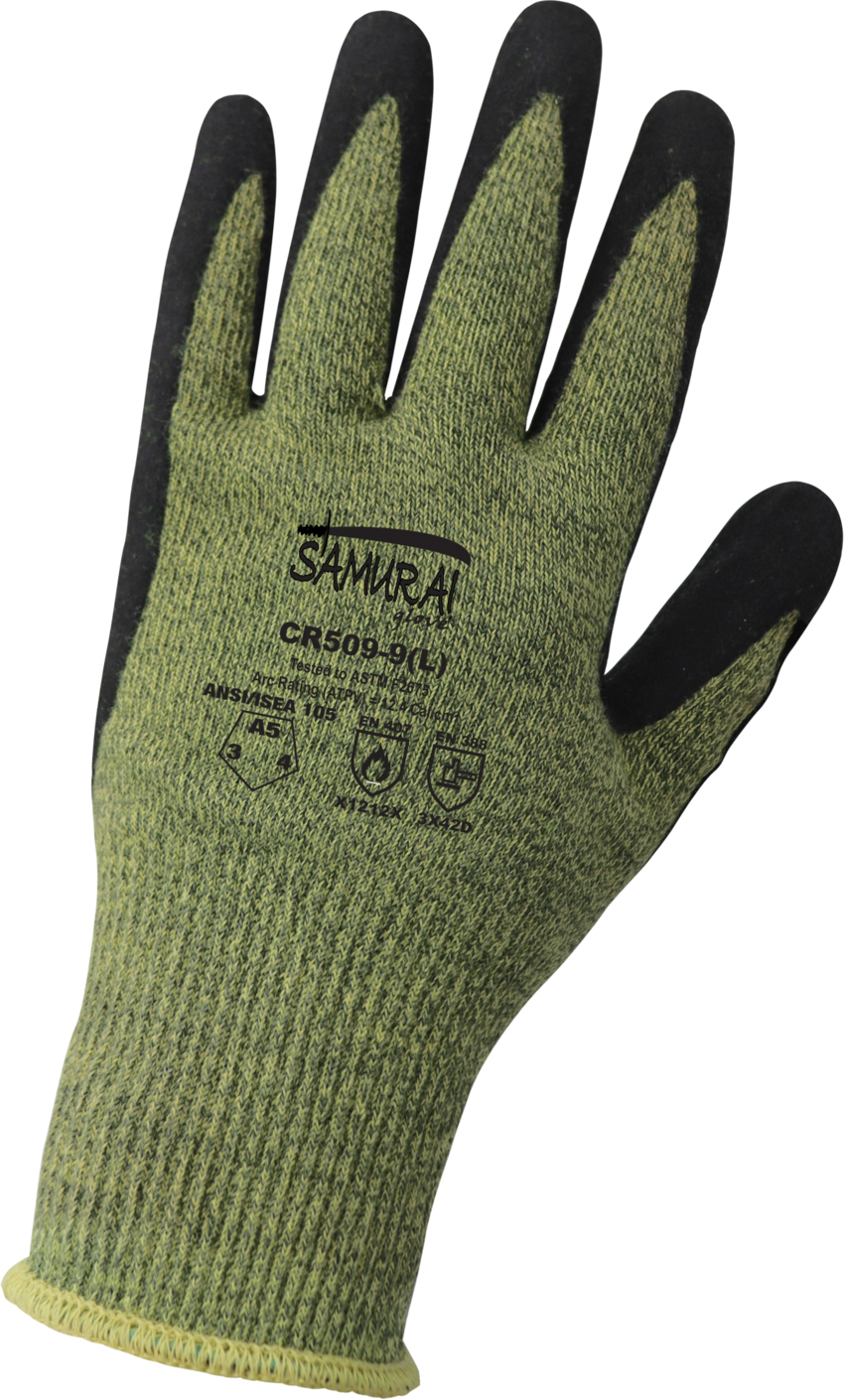 Samurai Glove® Cut, Abrasion, Puncture, and Flame-Resistant Arc-Flash Gloves with a Mach Finish Neoprene Bi-Polymer Coating