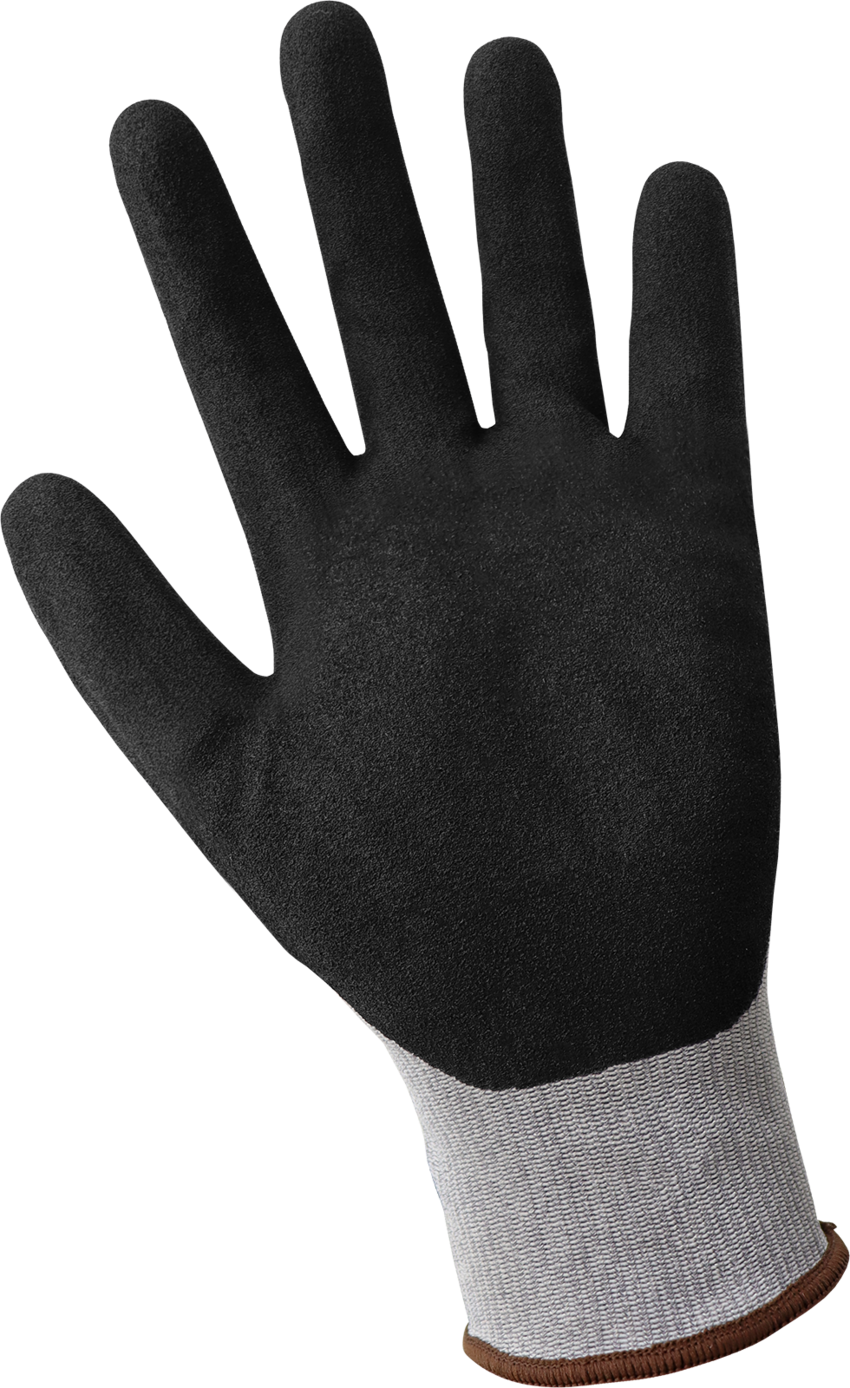 FDA Compliant 18-Gauge Salt-and-Pepper HPPE Cut Resistant Gloves with Touchscreen Mach Finish Nitrile Coating