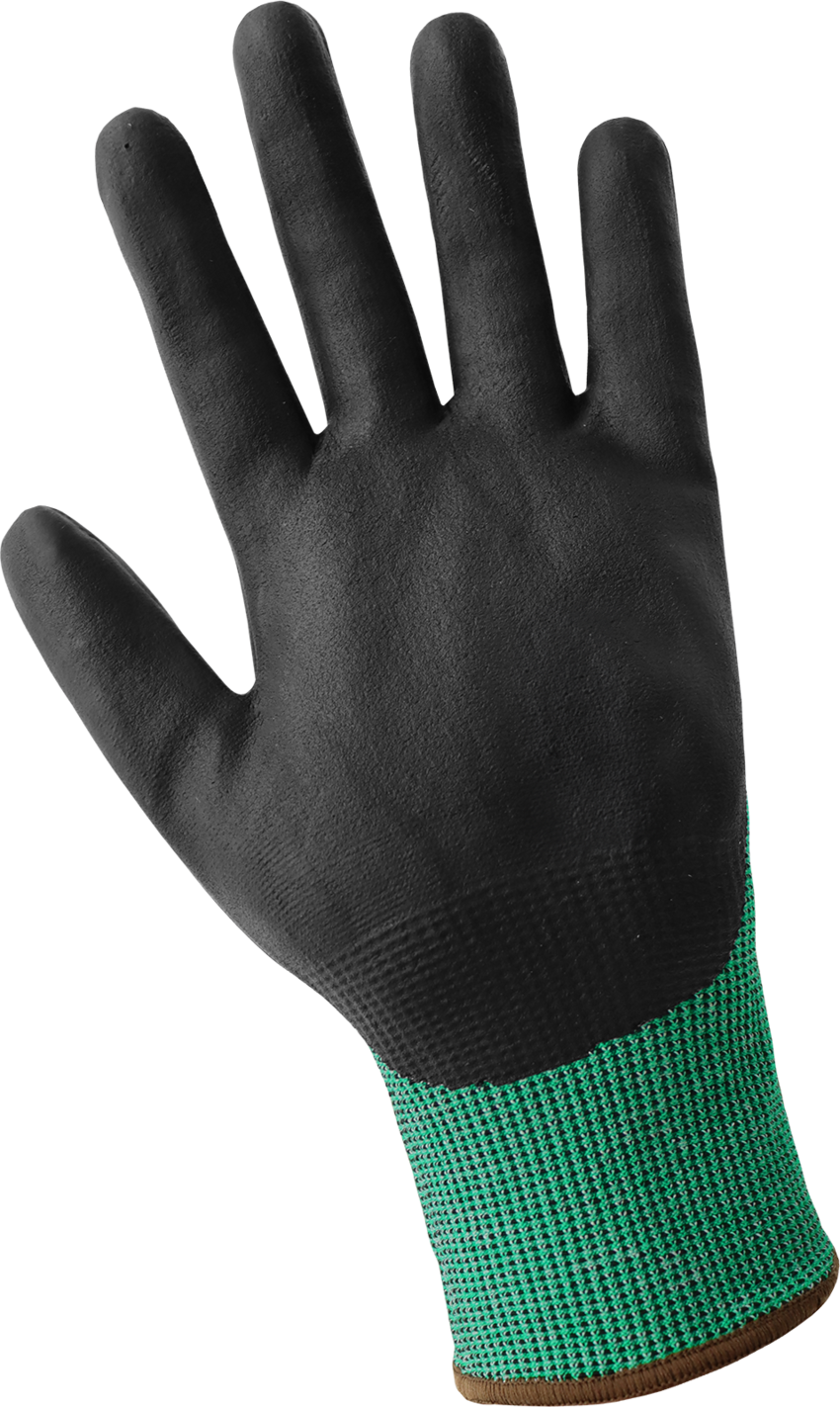 Green-and-White HPPE Nitrile-Coated Gloves with Cut, Abrasion, and Puncture Resistance