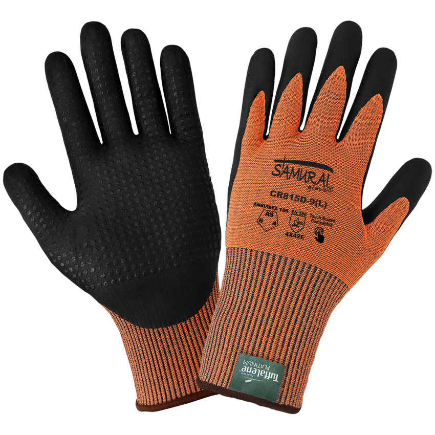 Samurai Glove® High-Visibility Cut Resistant Coated Touch Screen Gloves Made with 15-Gauge Tuffalene® Platinum