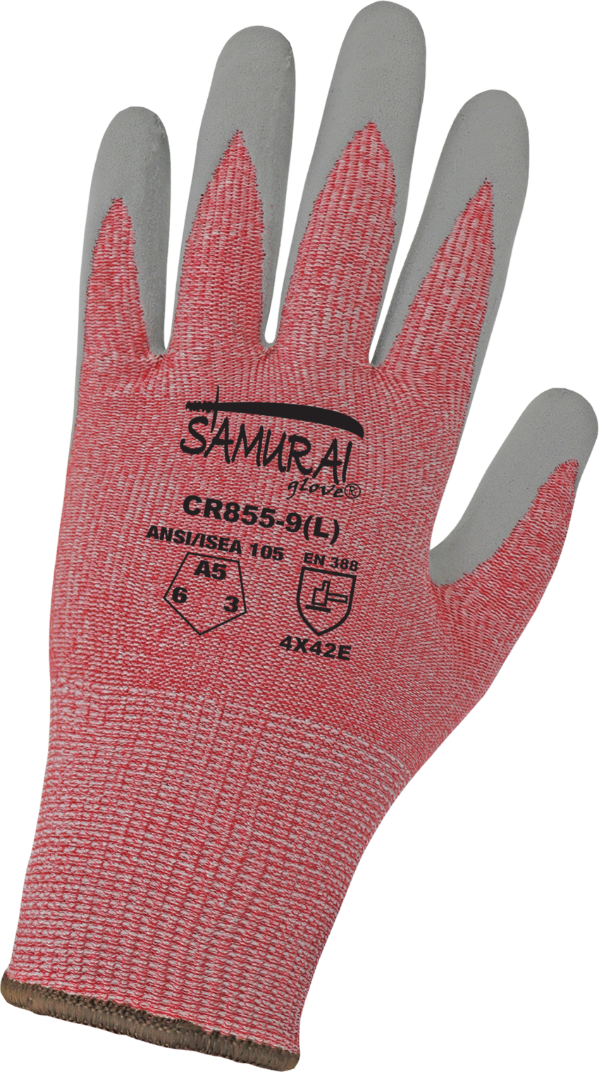 Samurai Glove® Tuffalene® UHMWPE Cut Resistant 13-Gauge Gloves with a Silicone-Coated Palm