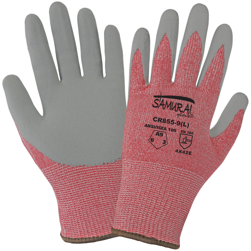 Samurai Glove® Tuffalene® UHMWPE Cut Resistant 13-Gauge Gloves with a Silicone-Coated Palm