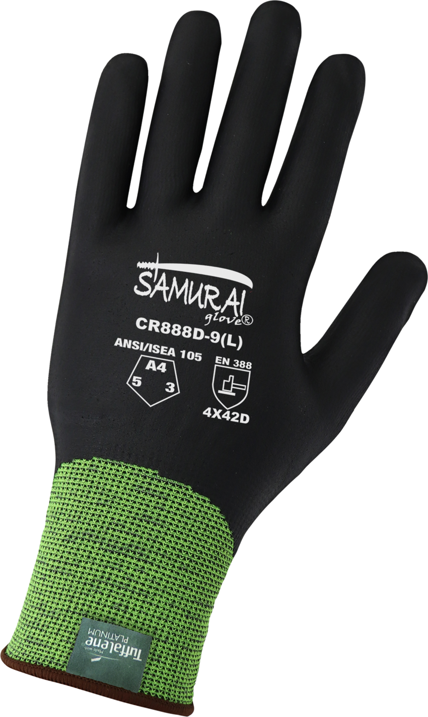 Samurai Glove® High-Visibility Cut Resistant Fully Coated Gloves Made with 18-Gauge Tuffalene® Platinum