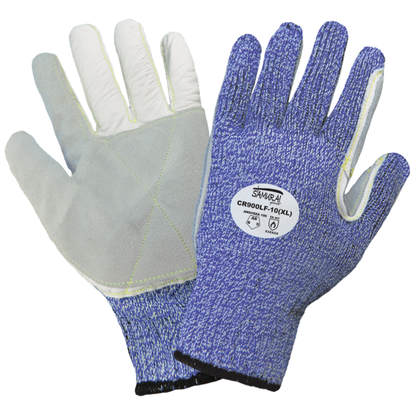 Samurai Glove® Cut, Abrasion, and Puncture Resistant Tuffalene® Gloves with Reinforced Premium Cowhide Leather Palm