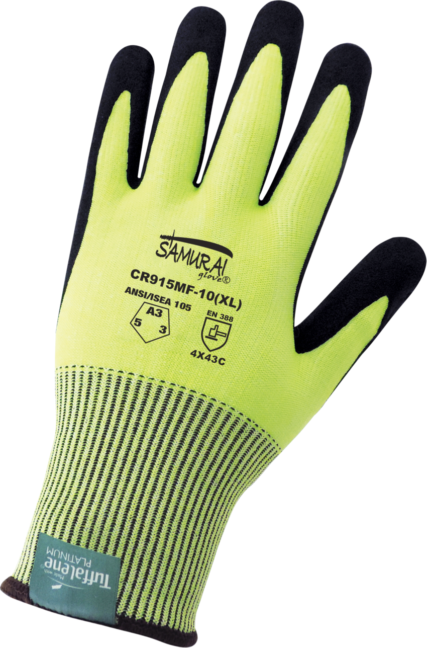 Samurai Glove® High-Visibility Cut, Abrasion, and Puncture Resistant Gloves Made with Tuffalene® Platinum - LIMITED STOCK