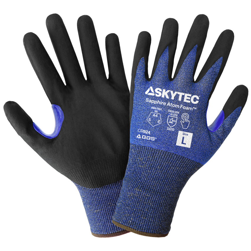 Sapphire Atom Foam&trade; Exceptional 24-Gauge Tuffalene&reg; UHMWPE Touchscreen Gloves with Multi-Hazard Protection