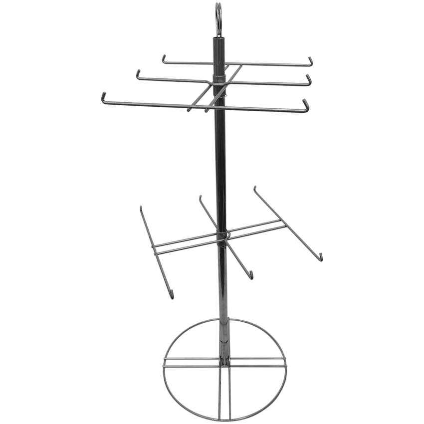 Floor Display Featuring 12 Hooks on Rotating Sides
