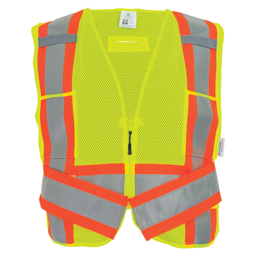 FrogWear® HV High-Visibility Mesh Polyester Adjustable Safety Vest