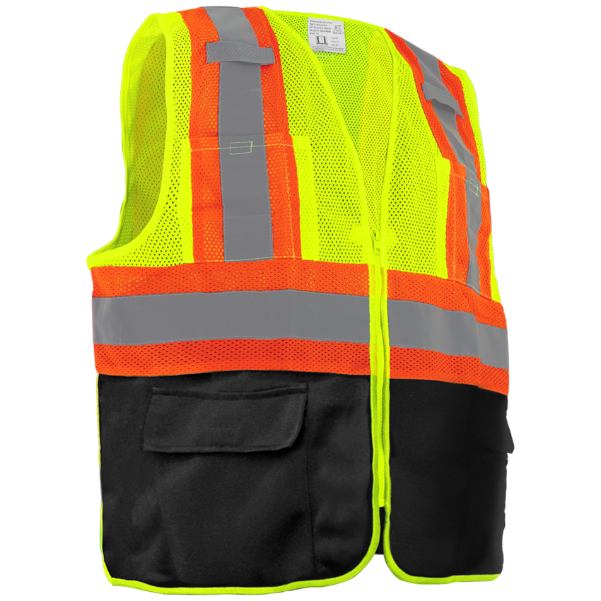 FrogWear® HV High-Visibility Mesh Polyester Surveyors Safety Vest